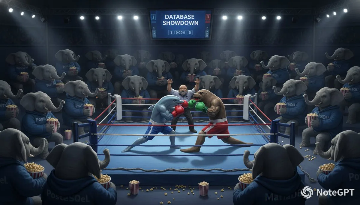ช้าง PostgreSQL ดูมวยปล้ำฐานข้อมูล 1