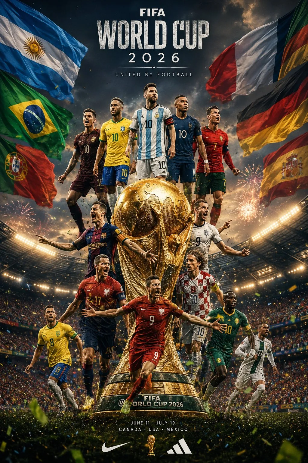 โปสเตอร์ฟุตบอลโลก 2026: ดาราลูกหนังในตำนาน 1