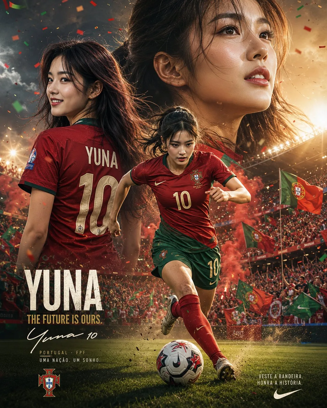 โปสเตอร์นักฟุตบอลหญิงโปรตุเกสเชื้อสายเอเชียดาวรุ่ง 2