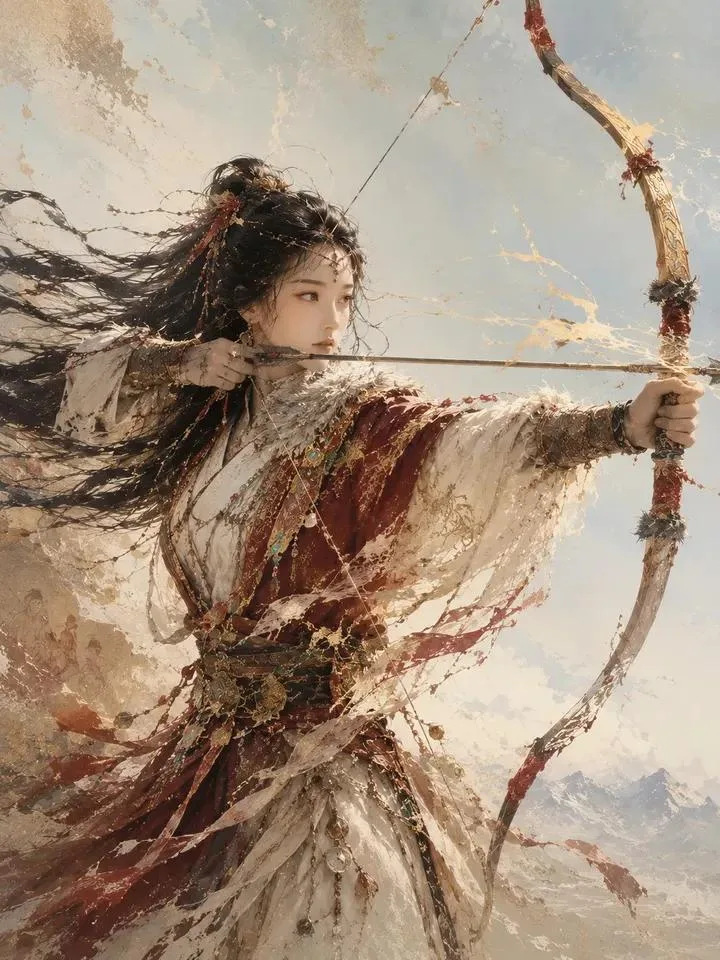 เจ้าหญิงเกาหลีชุดฮันบกสไตล์ภาพวาดสีน้ำสุดวิจิตร 2
