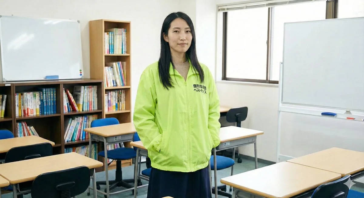 EVA อาสึกะ ในบทบาทผู้จัดการ รร. กวดวิชาสุดเนี้ยบ 1