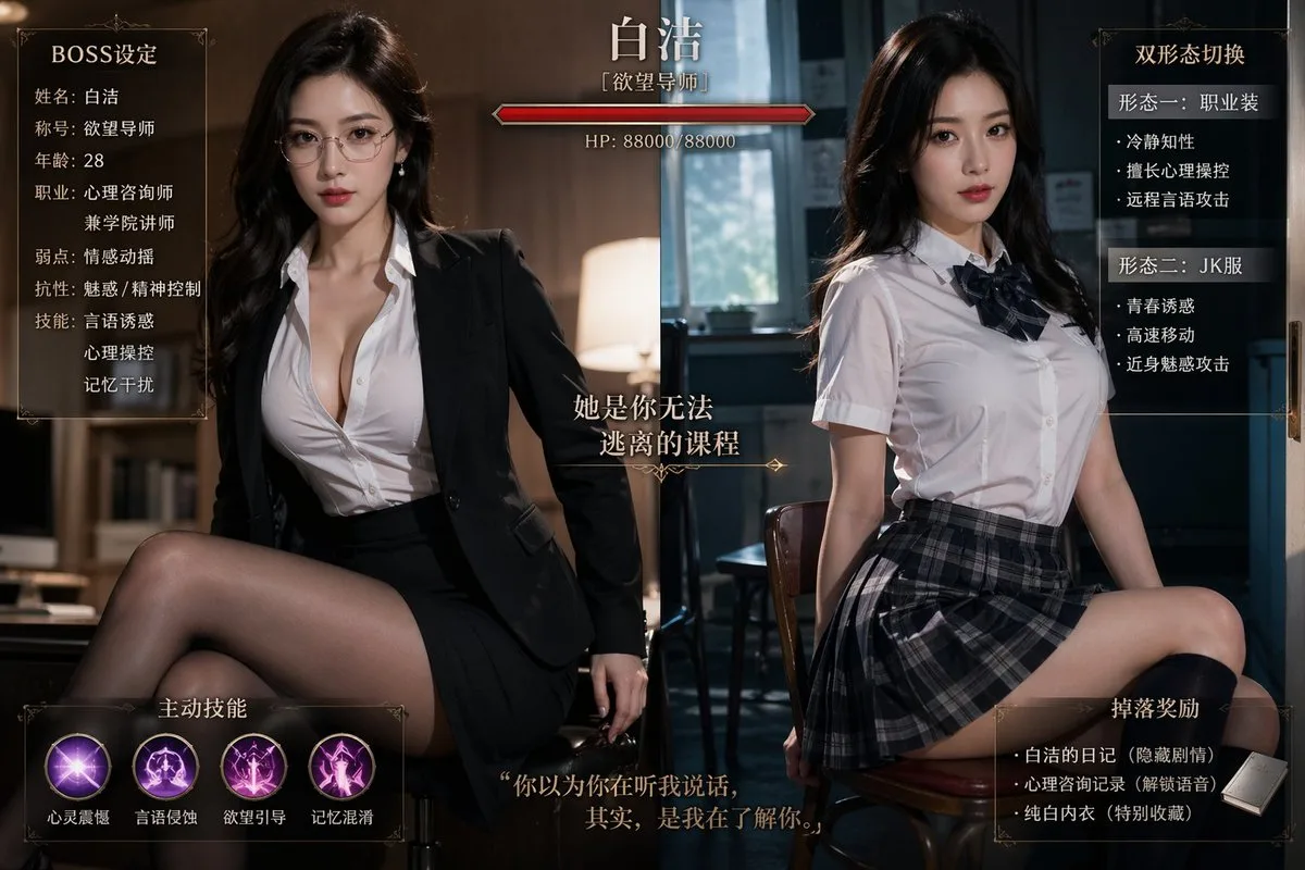 ไป๋เจี๋ย: บอสสาวสองบุคลิก ชุดทำงาน vs ชุดนักเรียน 1
