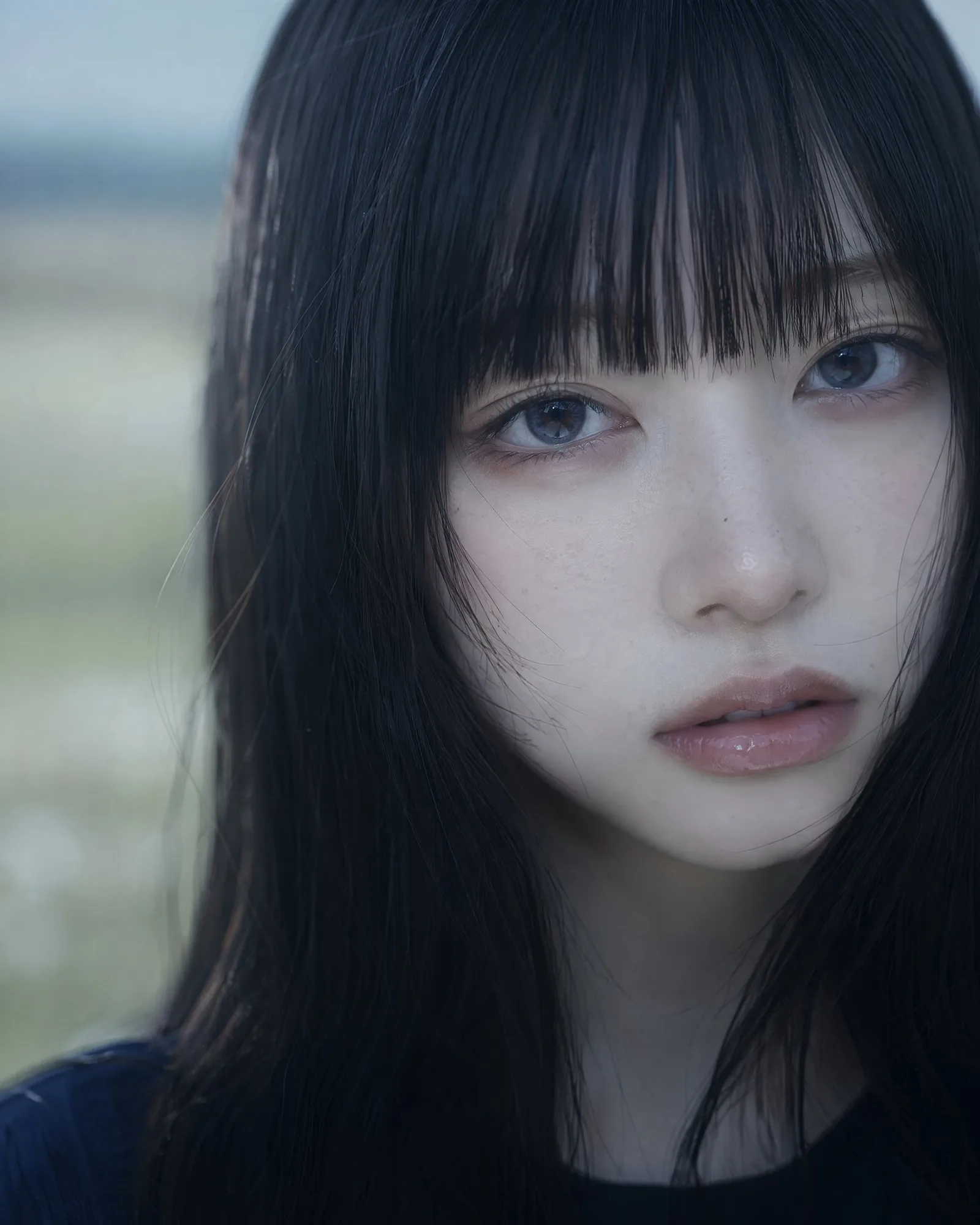 ภาพพอร์เทรตหญิงสาวเอเชียแนวภาพยนตร์ โทนหม่น สวยงาม 1