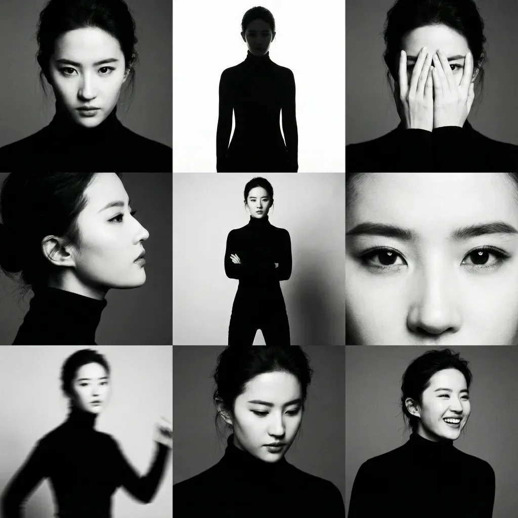 ภาพพอร์ตเทรตขาวดำ 9 ช่อง: แสงเงาสุดขีด 1
