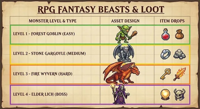 คู่มือมอนสเตอร์ RPG: การ์ดไอเทมดรอป