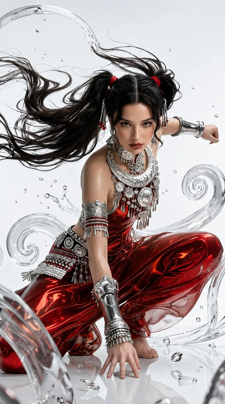 นักรบสาวชุดแดง ท่าทางทรงพลัง แฟนตาซีสุดอลังการ 1