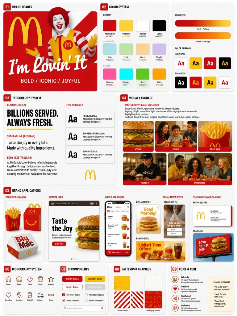 คู่มือแบรนด์และ UI สำหรับร้านฟาสต์ฟู้ด 1