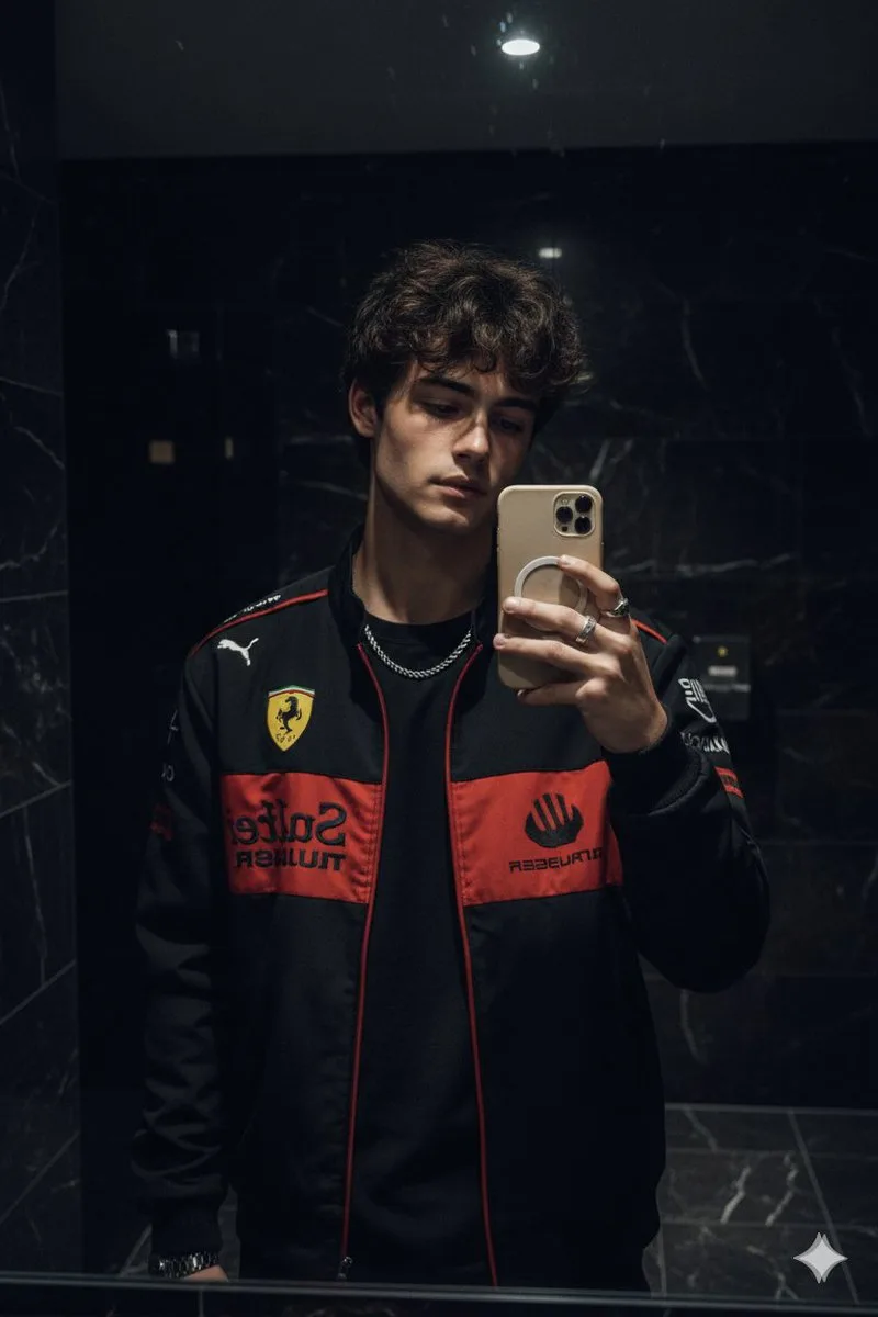เซลฟี่ในกระจกสุดเท่สไตล์ภาพยนตร์: แจ็กเก็ต Ferrari 1