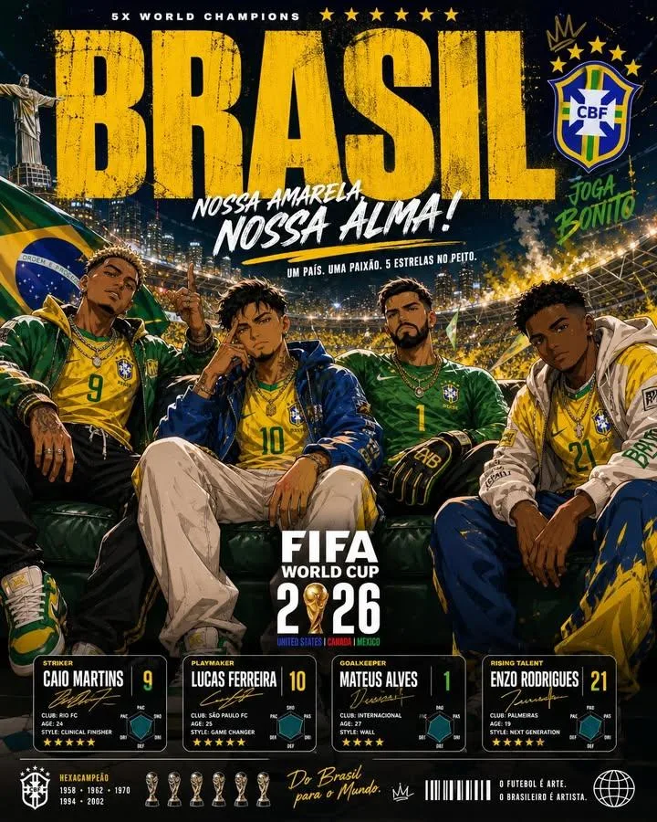 โปสเตอร์บอลโลก 2026: อนิเมะ สตรีทแฟชั่น 1