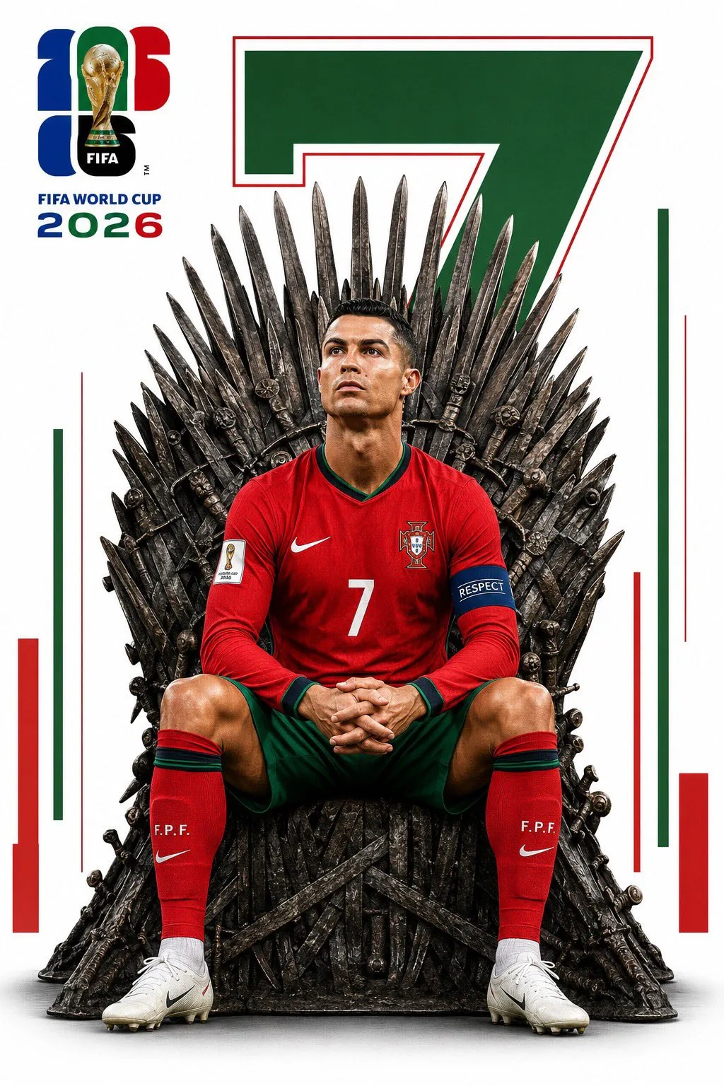 โปสเตอร์บอลโลก 2026: นักเตะบนบัลลังก์เหล็ก 1