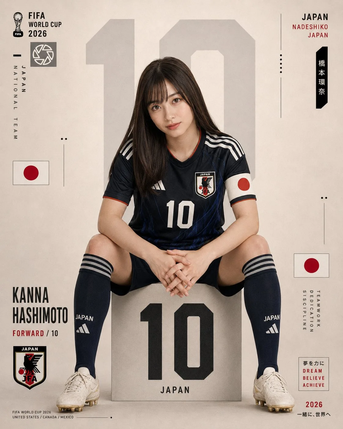 โปสเตอร์นักฟุตบอลทีมชาติญี่ปุ่น ฟุตบอลโลก 2026 1