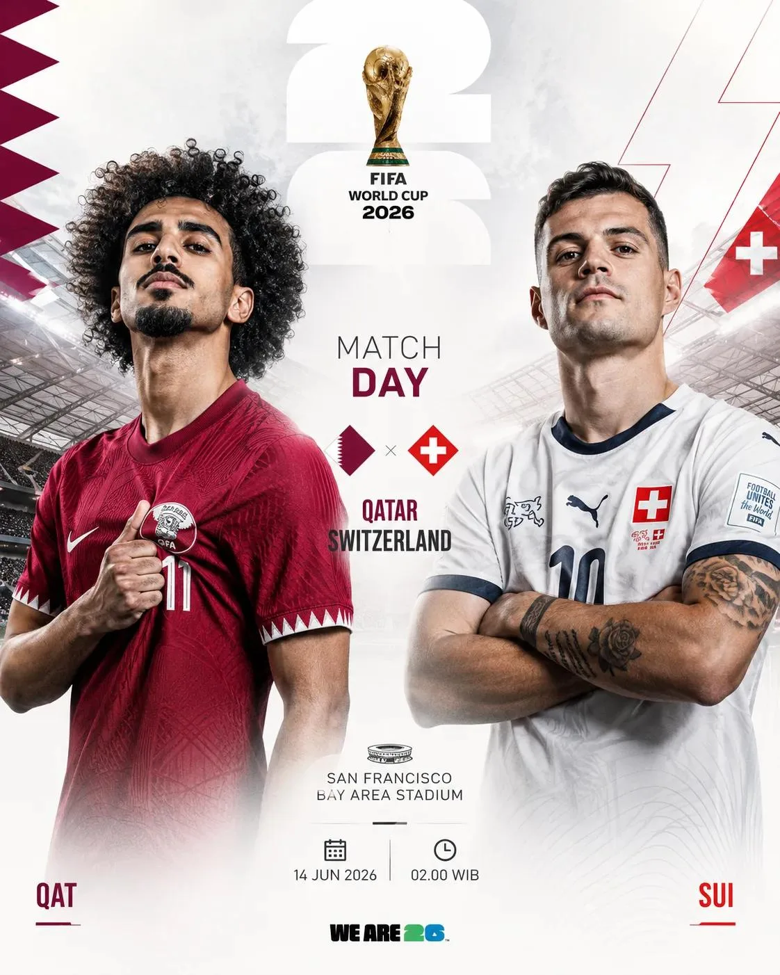 โปสเตอร์บอลโลก 2026: กาตาร์ พบ สวิตเซอร์แลนด์ 1
