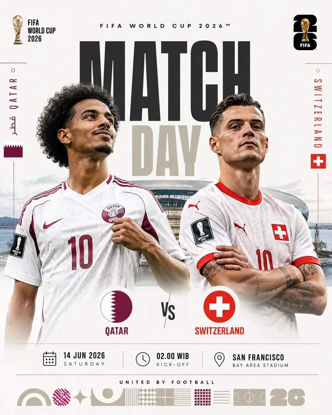 โปสเตอร์บอลโลก 2026: กาตาร์ พบ สวิตเซอร์แลนด์ 2
