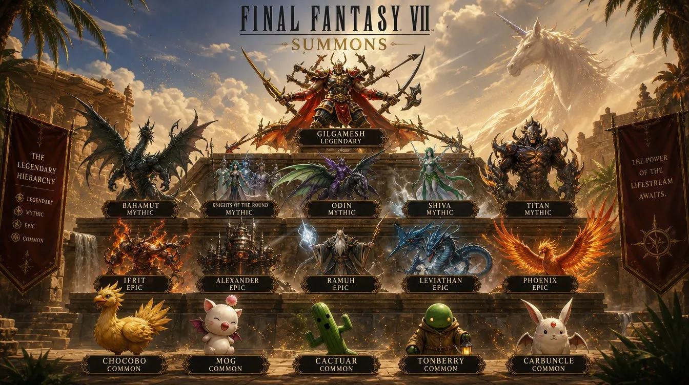 โปสเตอร์จัดอันดับเทพใน Final Fantasy VII 1