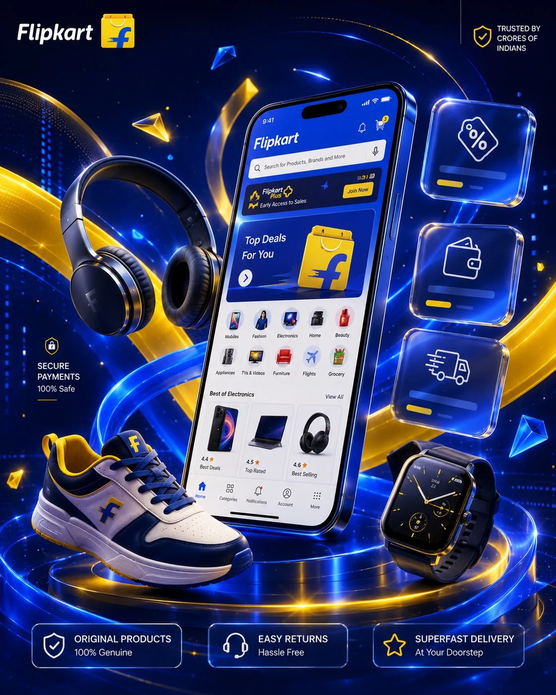 โปสเตอร์แคมเปญ Flipkart สไตล์หรูหราแบบ Maximalist 2