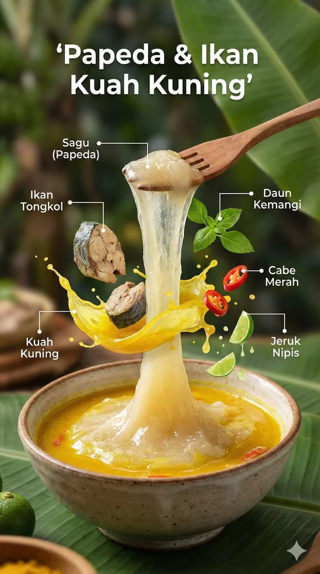 อาหารอินโดนีเซียลอยได้: โปสเตอร์ภาพถ่ายระดับพรีเมียม