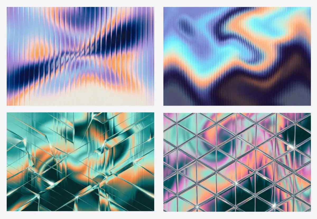 พื้นผิวตาข่ายแก้ว Isometric ลายfractal 1