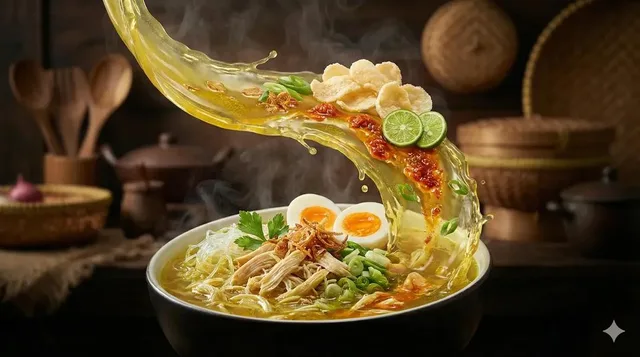 เส้นก๋วยเตี๋ยวลอยฟ้า: ภาพอาหารสุดอลังการ