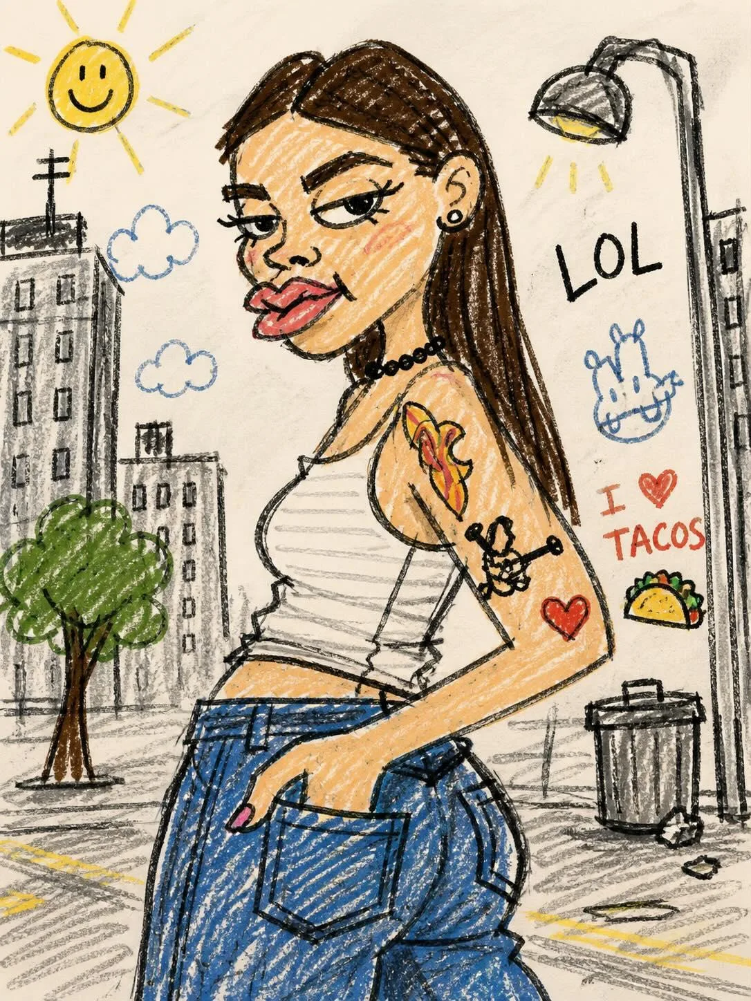 ภาพวาดลายเส้นสไตล์เกรียนๆ ตลกๆ ดูบ้านๆ 2