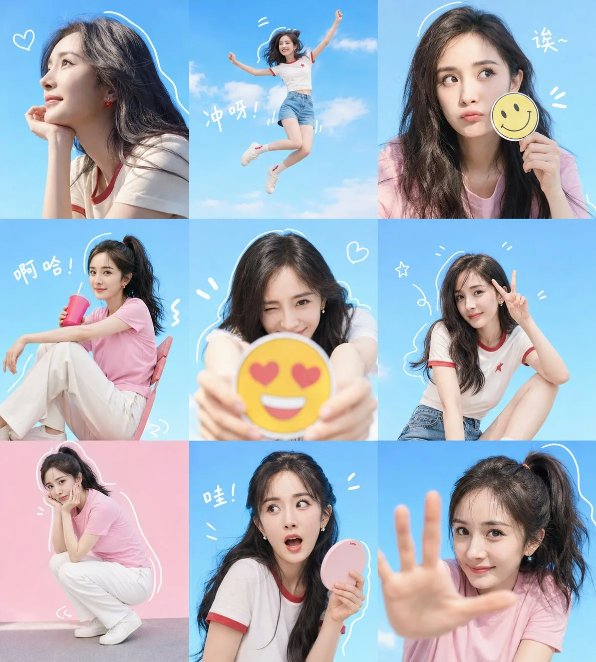 คอลลาจภาพ 9 ช่อง: Gao Yuanyuan แบบต่อเนื่อง 2