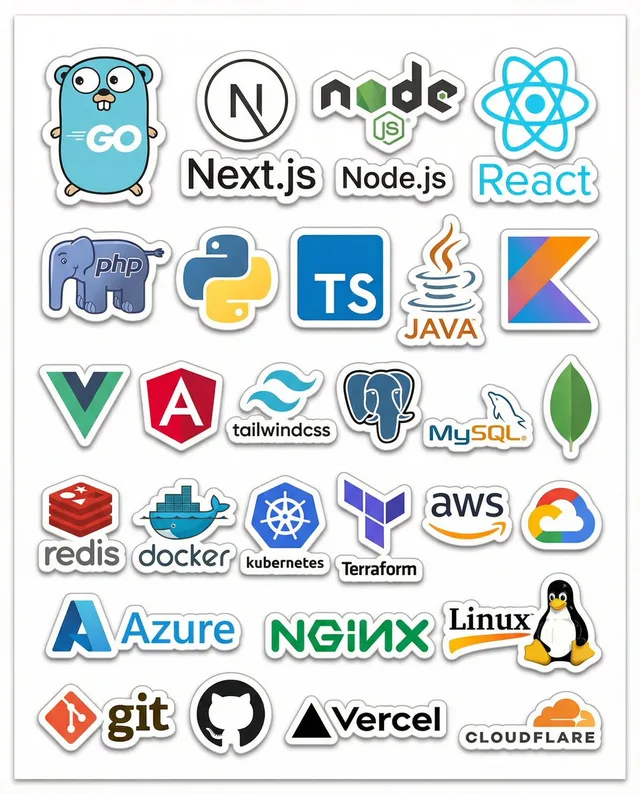 สติกเกอร์เทคโนโลยี Full-Stack สไตล์ Geek