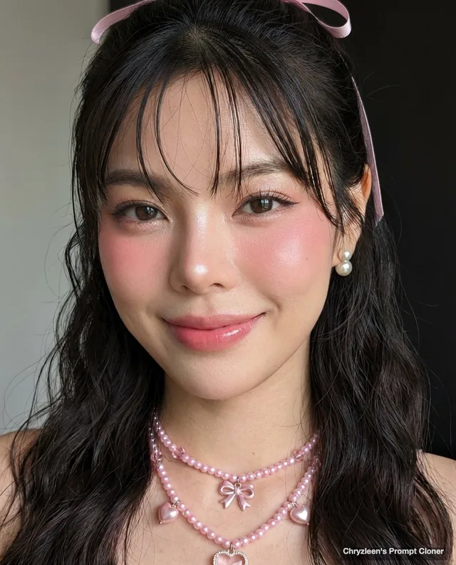 ภาพถ่ายสาวผิวแก้วสีชมพูละมุน