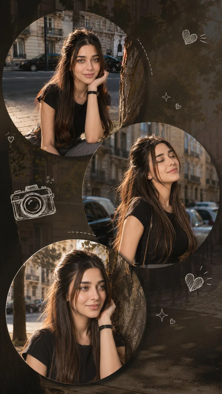 คอลลาจสาวน้อยยุโรปยามอัสดง 3 ช่อง 1