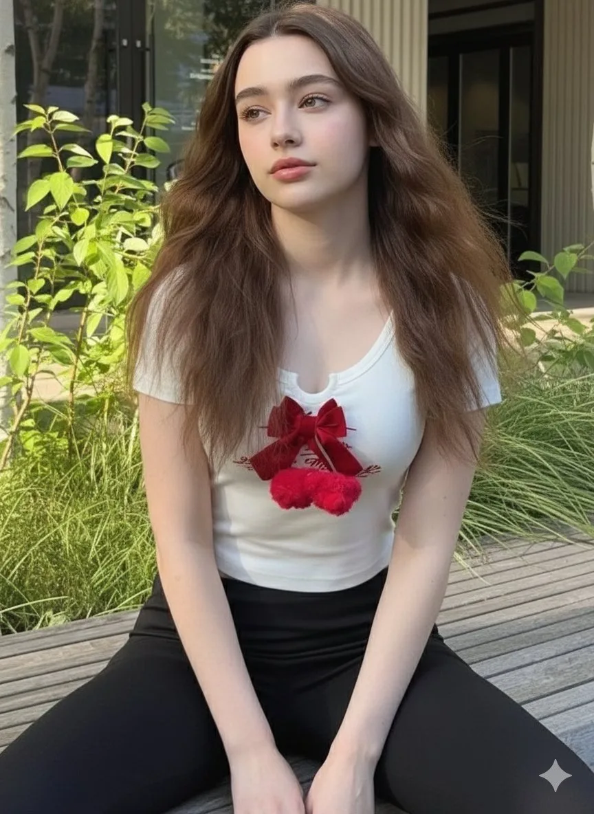 สาวสวยในสวนยามเย็น แสงสีทองสุดสมจริง 1