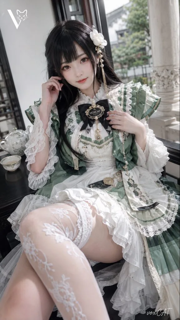 สาวโลลิต้าเขียวขาว สไตล์ญี่ปุ่น โปร่งใส 1