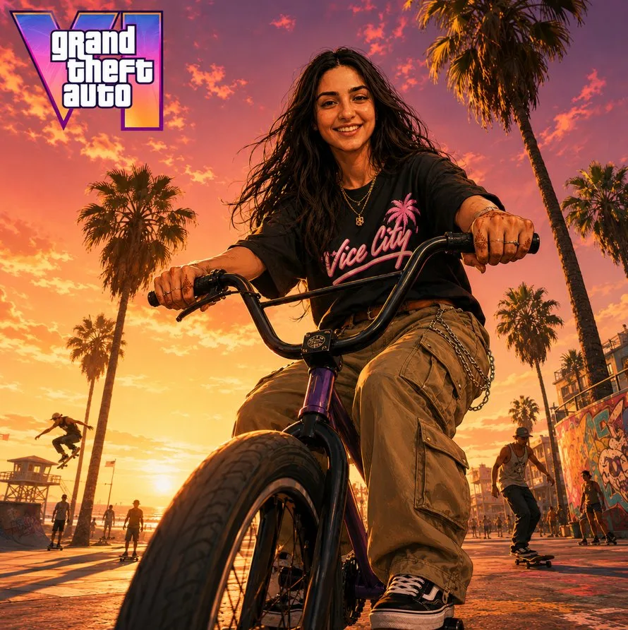โปสเตอร์ GTA6: ปั่น BMX ริมหาดเขตร้อน 1