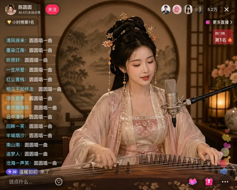 เชิญชวนสาวงามดีดกู่เจิงขับขานบทเพลง 1