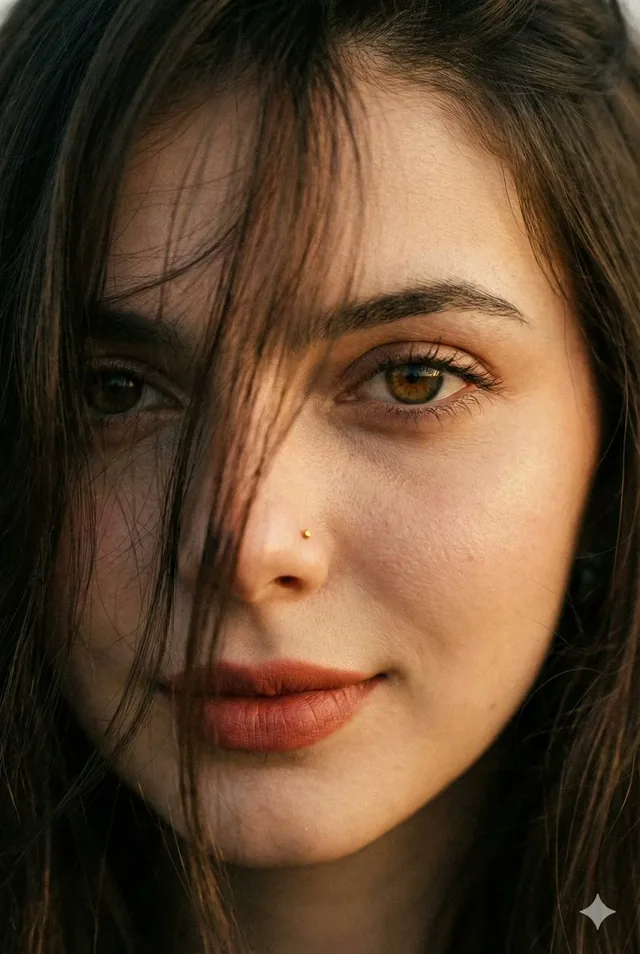 นัยน์ตาลึกล้ำภายใต้เส้นผม: ภาพยนตร์ซูมใบหน้าหญิงสาว