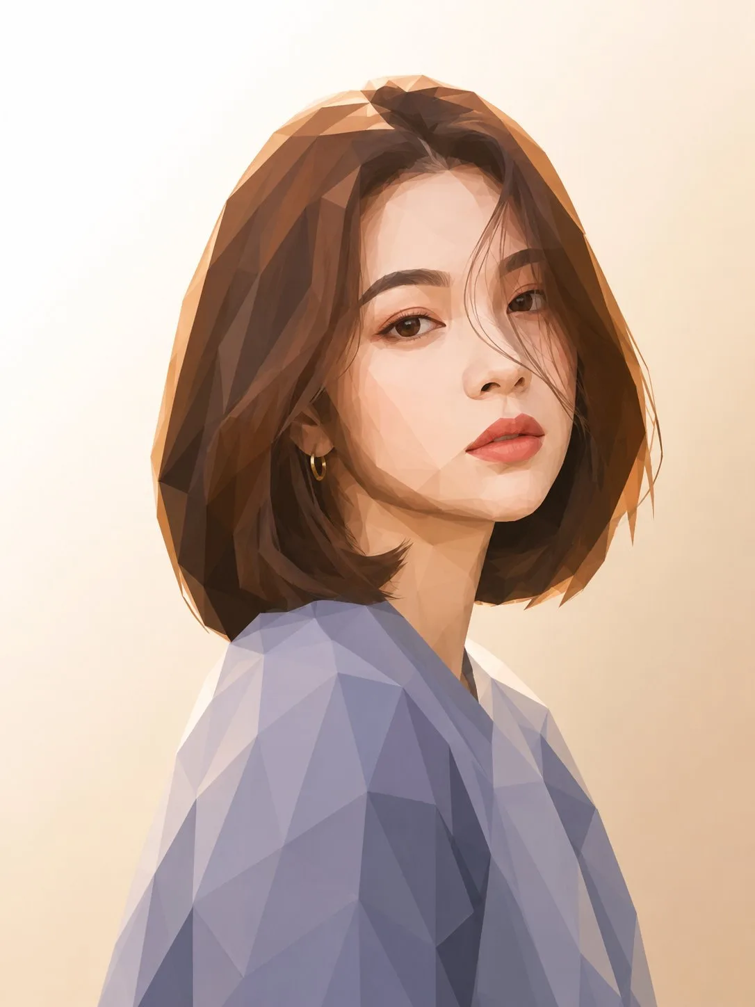 ภาพประกอบบุคคลครึ่งตัว สไตล์ Low-poly 2