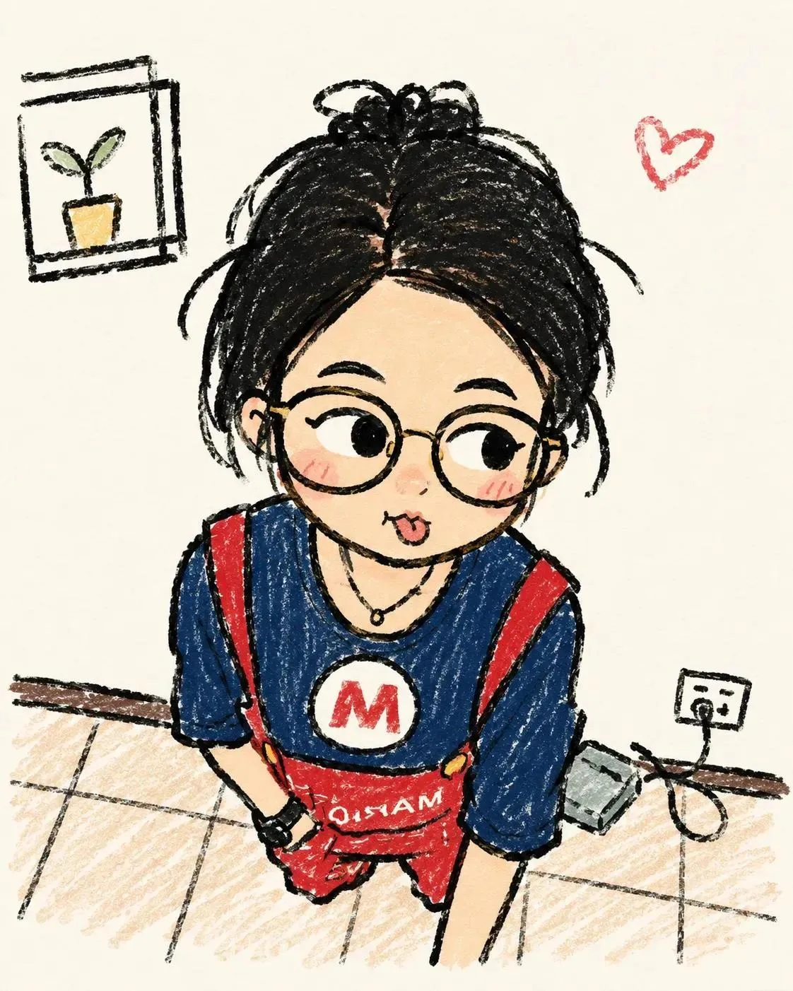 ภาพบุคคลการ์ตูนดูเดิลแบบวาดมือแสนน่ารัก 2