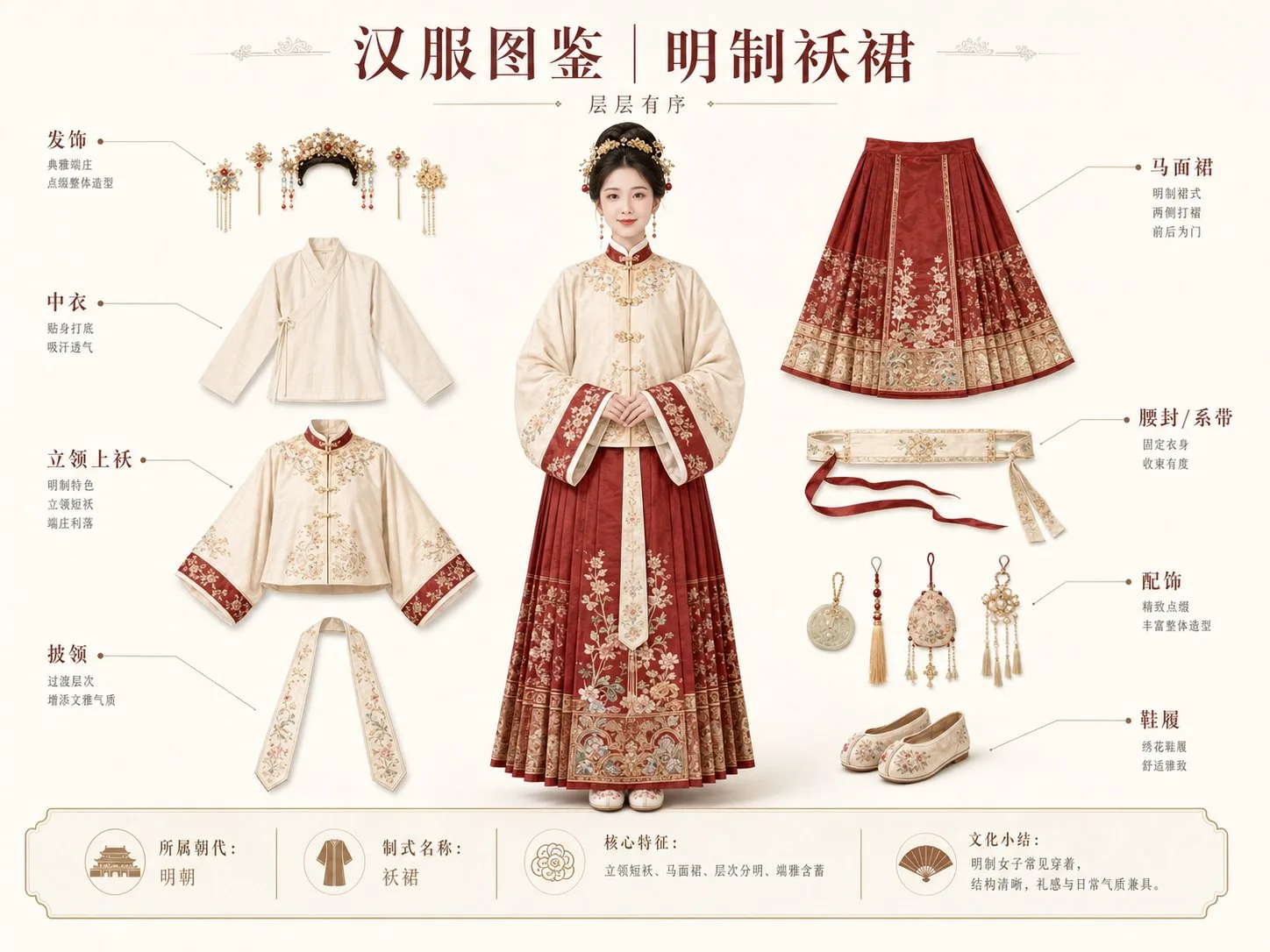 คู่มือภาพประกอบเครื่องแต่งกายฮั่นฝูสตรี 1