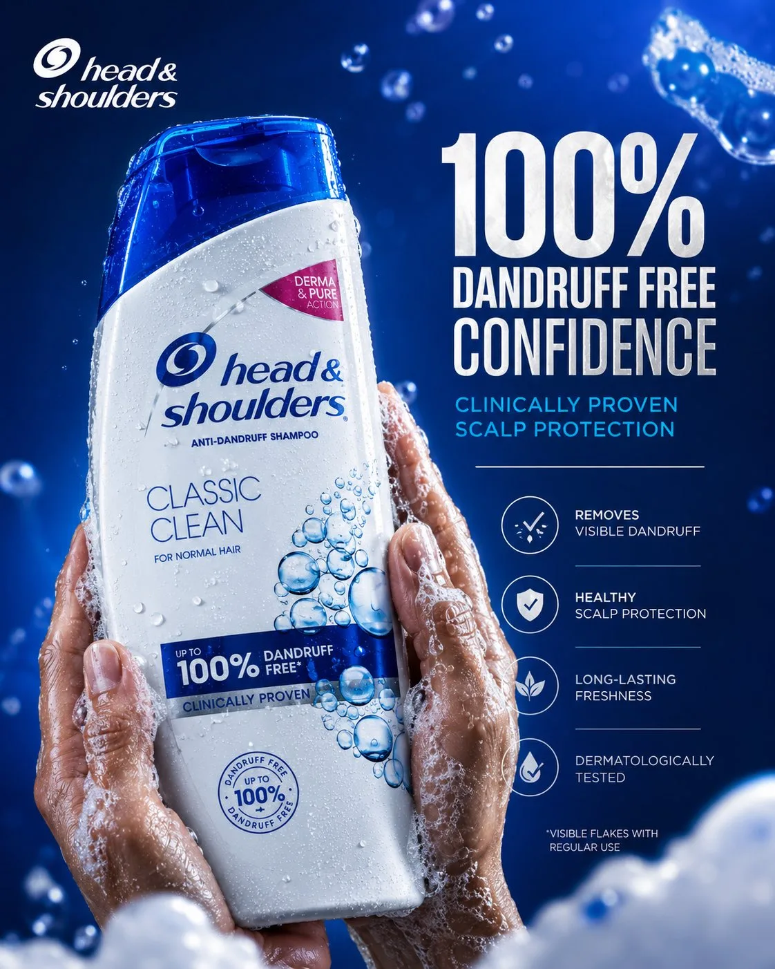 การออกแบบโฆษณาสินค้า FMCG ระดับพรีเมียมของ Head & Shoulders 1