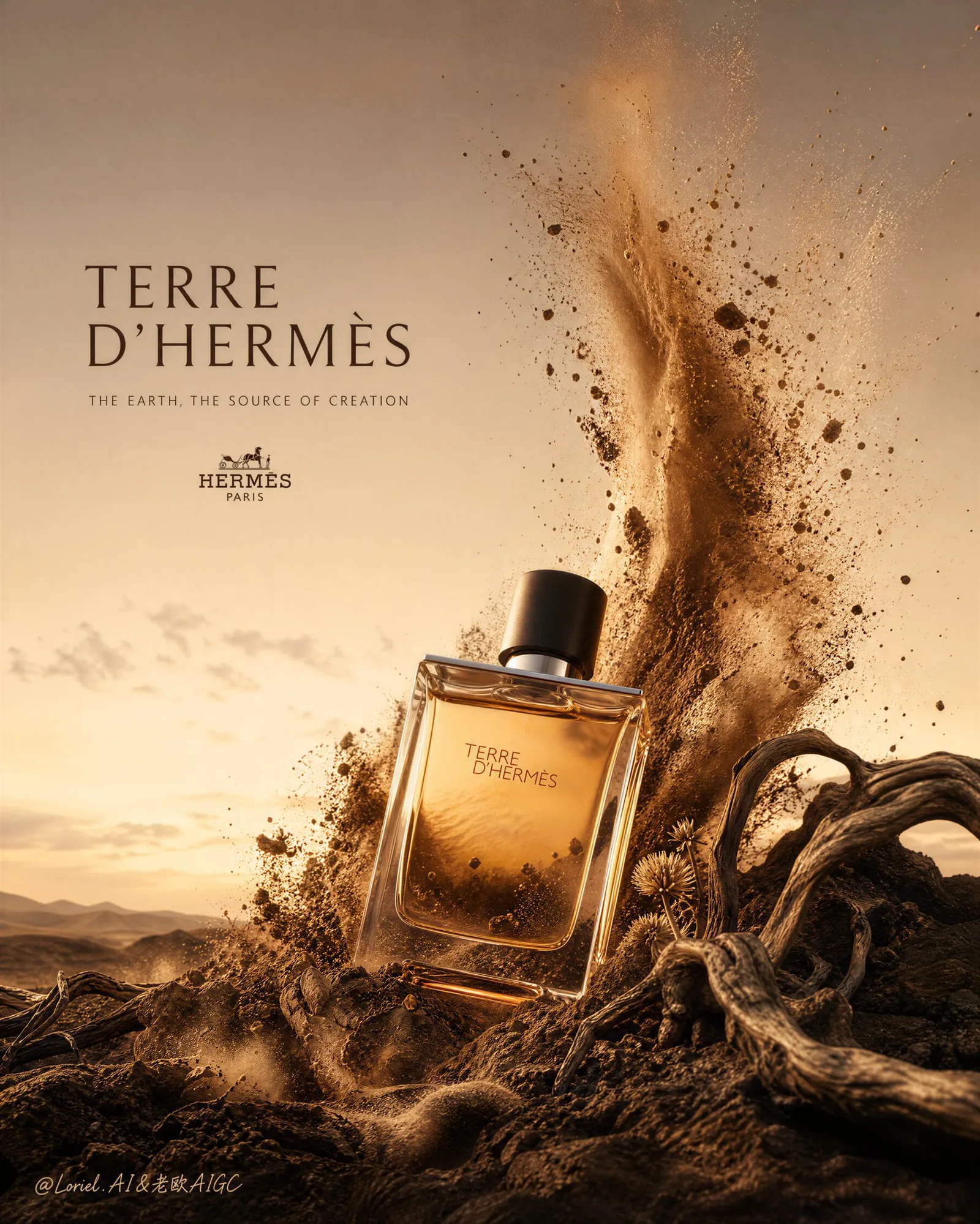 โปสเตอร์ Terre d'Hermès: กลิ่นอายทะเลทรายอันเป็นตำนาน 1