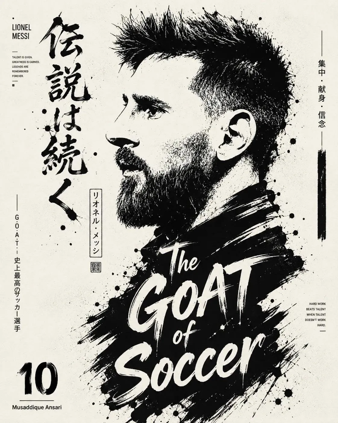 โปสเตอร์ภาพบุคคลขาวดำ ตัวอักษรเด่น คอนทราสต์สูง 2