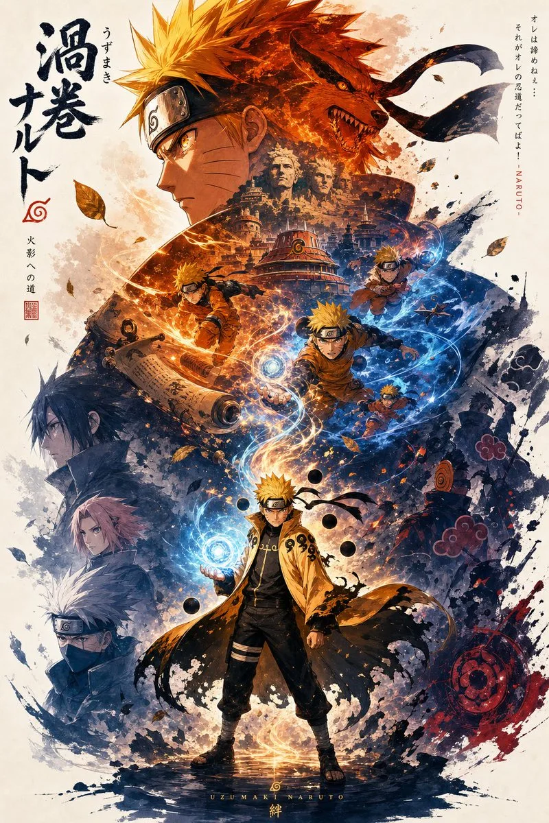โปสเตอร์นารูโตะพรีเมียม: พลังโฮคาเงะในตำนาน 1