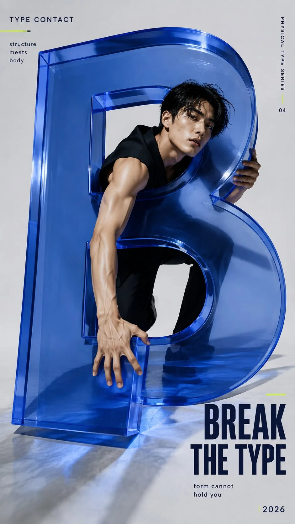 โปสเตอร์แฟชั่นไฮเอนด์: บุคคลกับตัวอักษร 3D 1