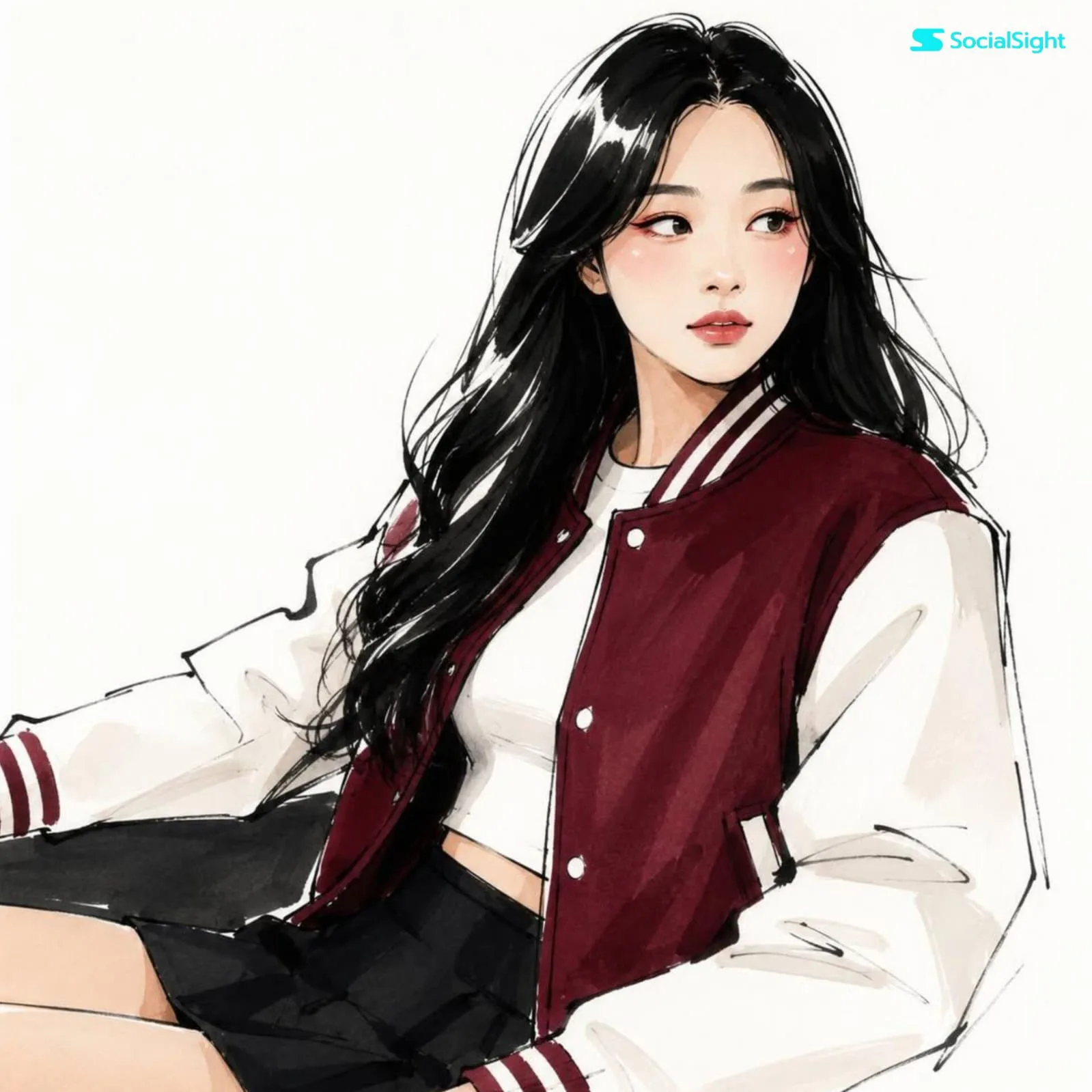 ภาพประกอบแฟชั่นชั้นสูงแบบวาดมือ 1