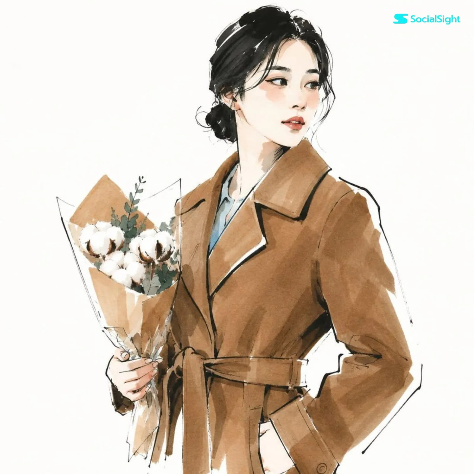ภาพประกอบแฟชั่นชั้นสูงแบบวาดมือ 2