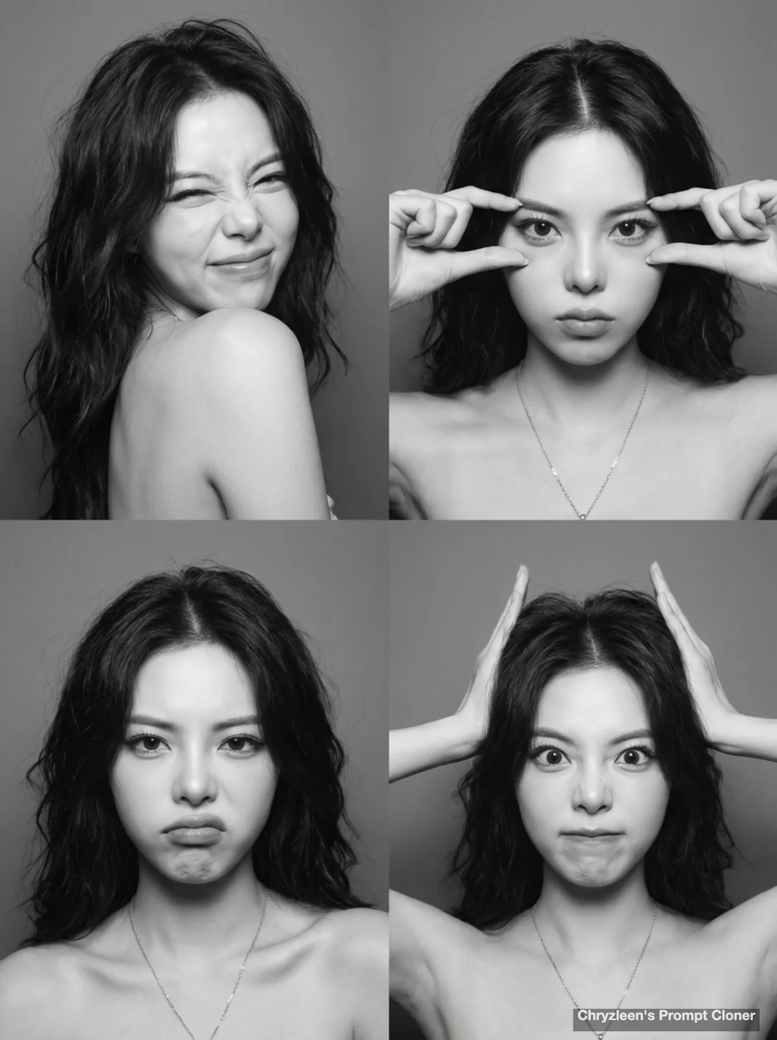 เซลฟี่ 4 ช่อง ขาวดำ: หน้าจริง อารมณ์เล่น 1