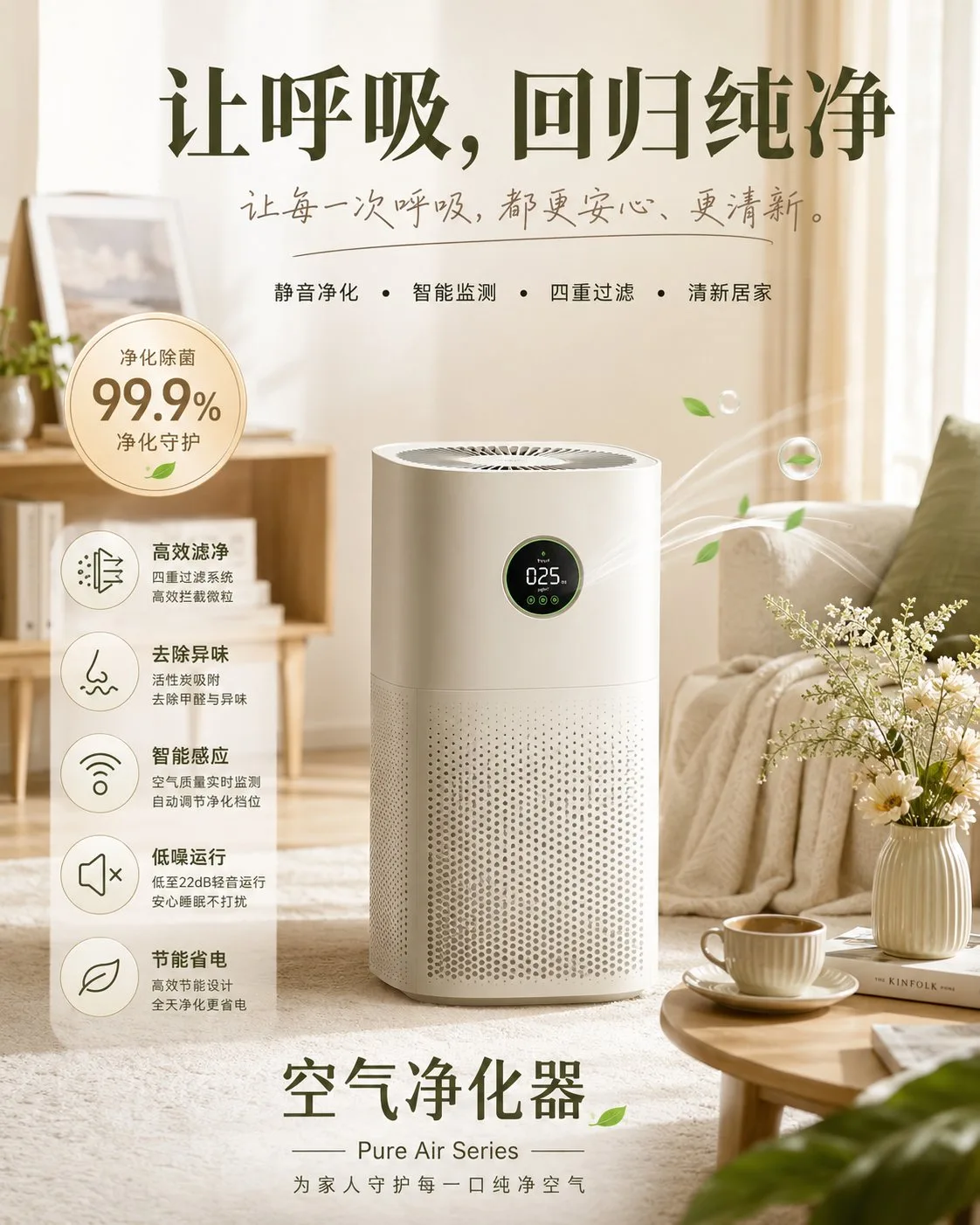 โปสเตอร์โฆษณาเครื่องชงกาแฟพรีเมียม สไตล์มินิมอล 2