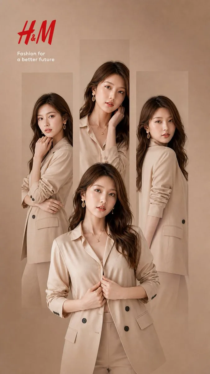 โปสเตอร์โฆษณาแฟชั่น H&M สไตล์มินิมอล 1