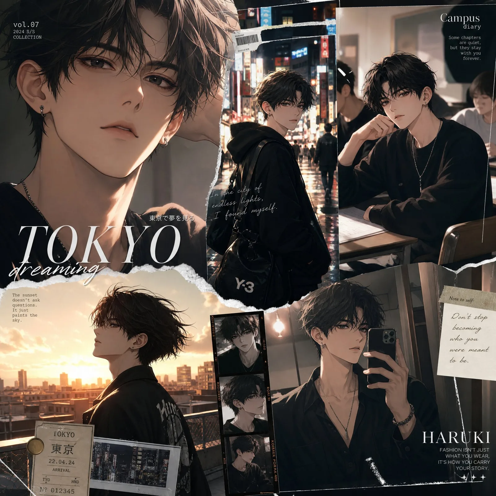 คอลลาจหนุ่มอนิเมะสุดหรูสไตล์ฮอลลีวูด 1