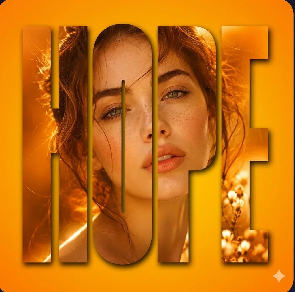 โปสเตอร์ภาพบุคคลซ้อนตัวอักษร 'HOPE' สุดสร้างสรรค์ 1
