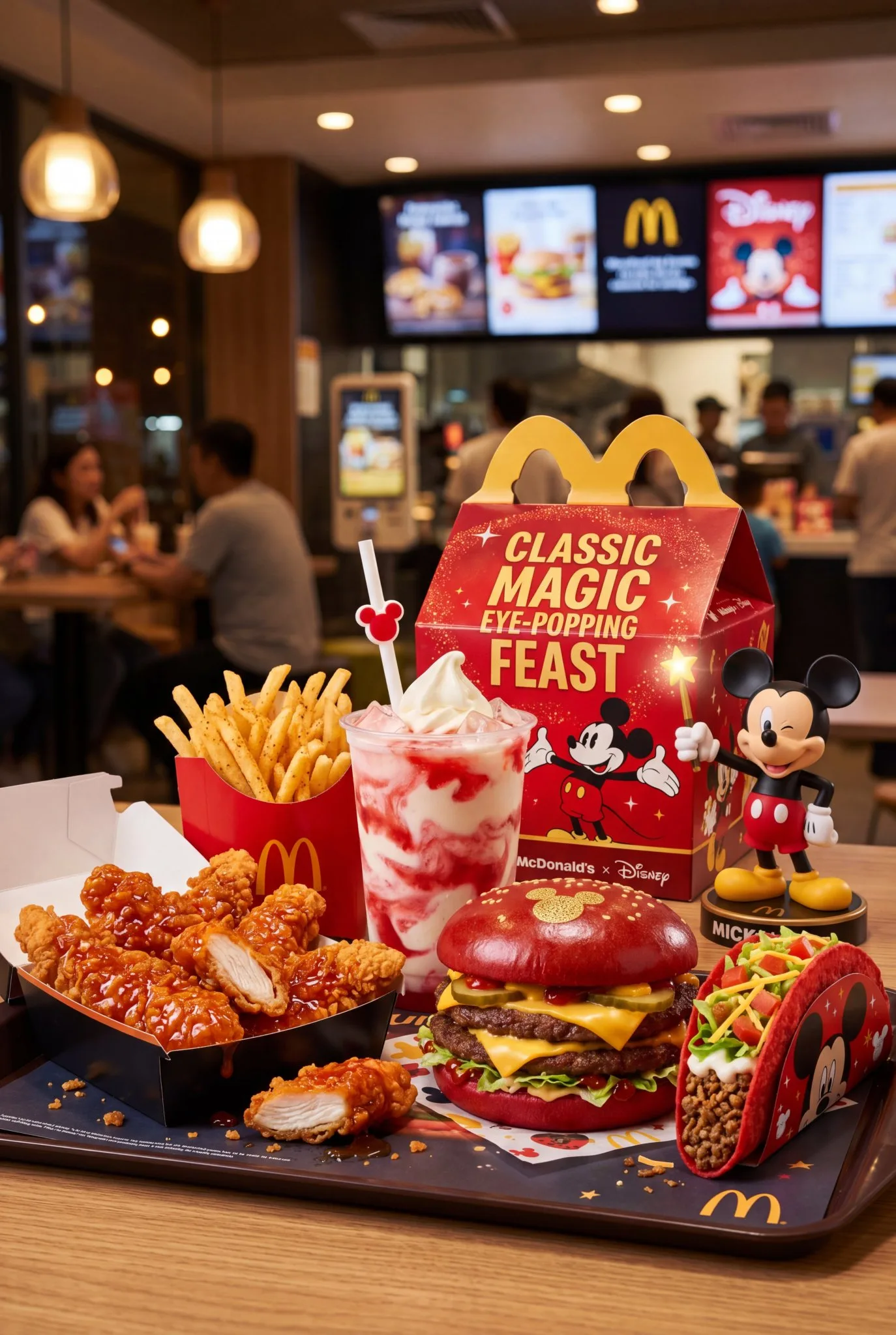 โปสเตอร์อาหารฟาสต์ฟู้ดแบรนด์คอลแลบสไตล์ Hyper-realistic 2