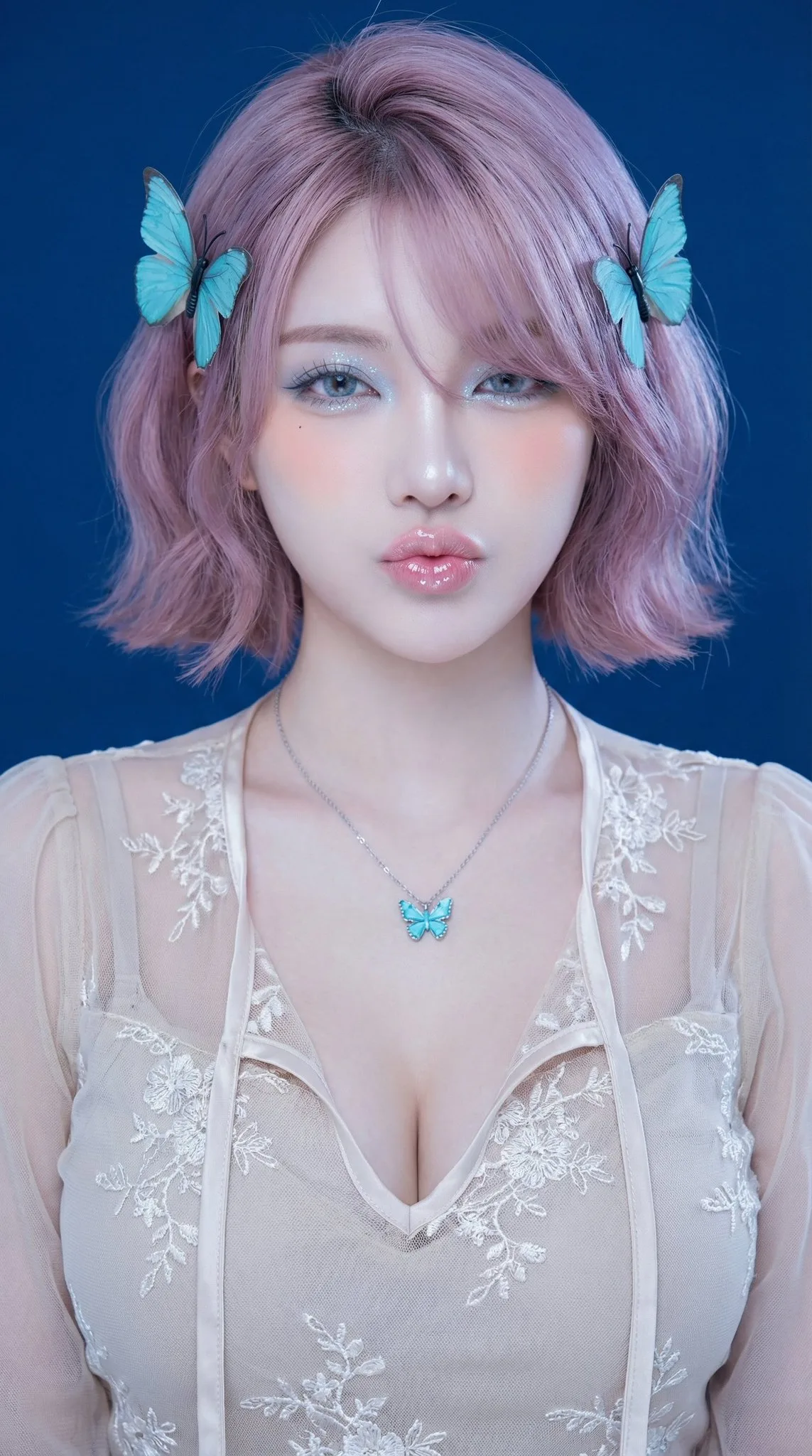 สาวน้อยผิวเครื่องเคลือบสีน้ำเงินอมหิมะ 1