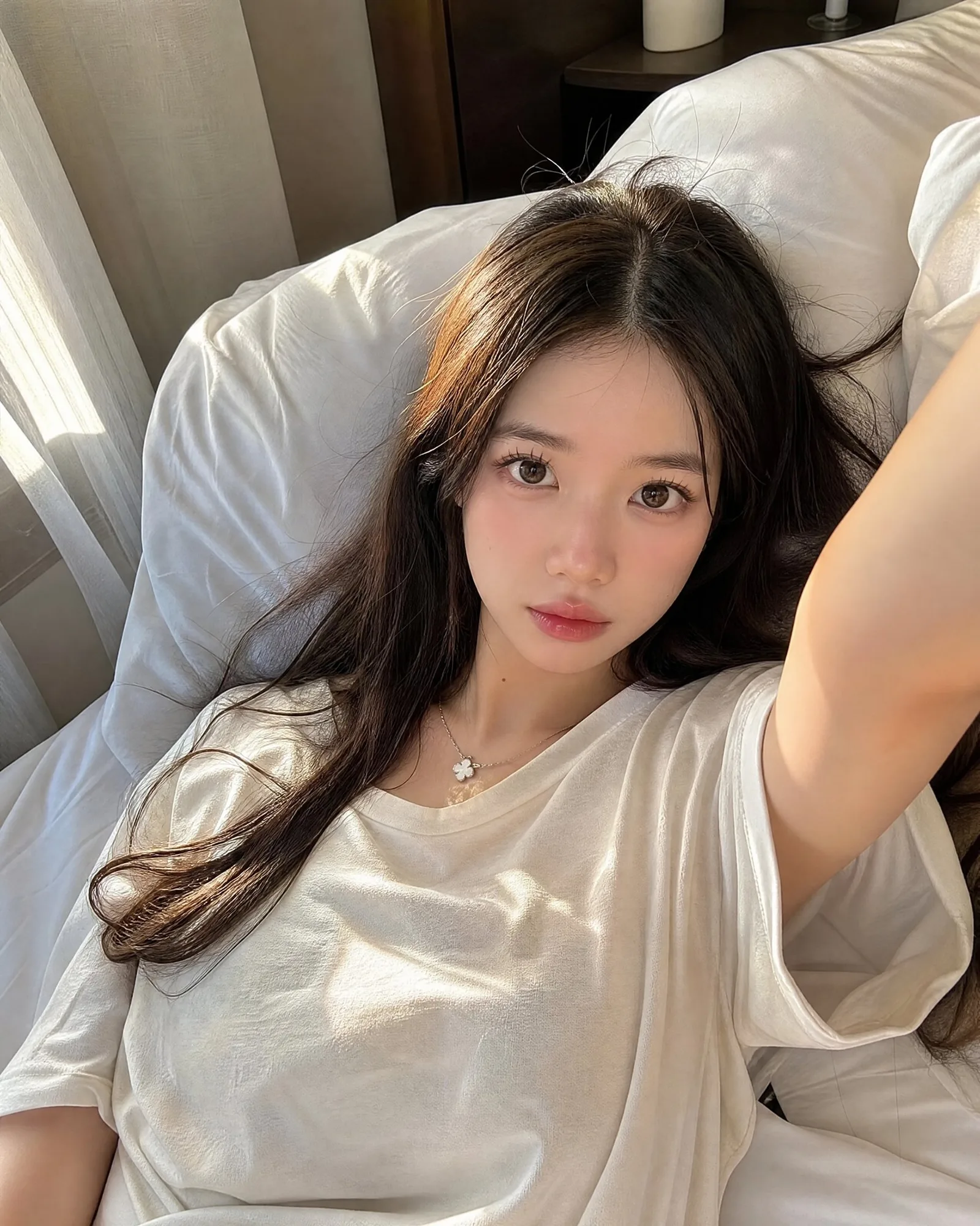 เช้าวันสบายๆ บนเตียง: เซลฟี่คงเอกลักษณ์ความงาม 1